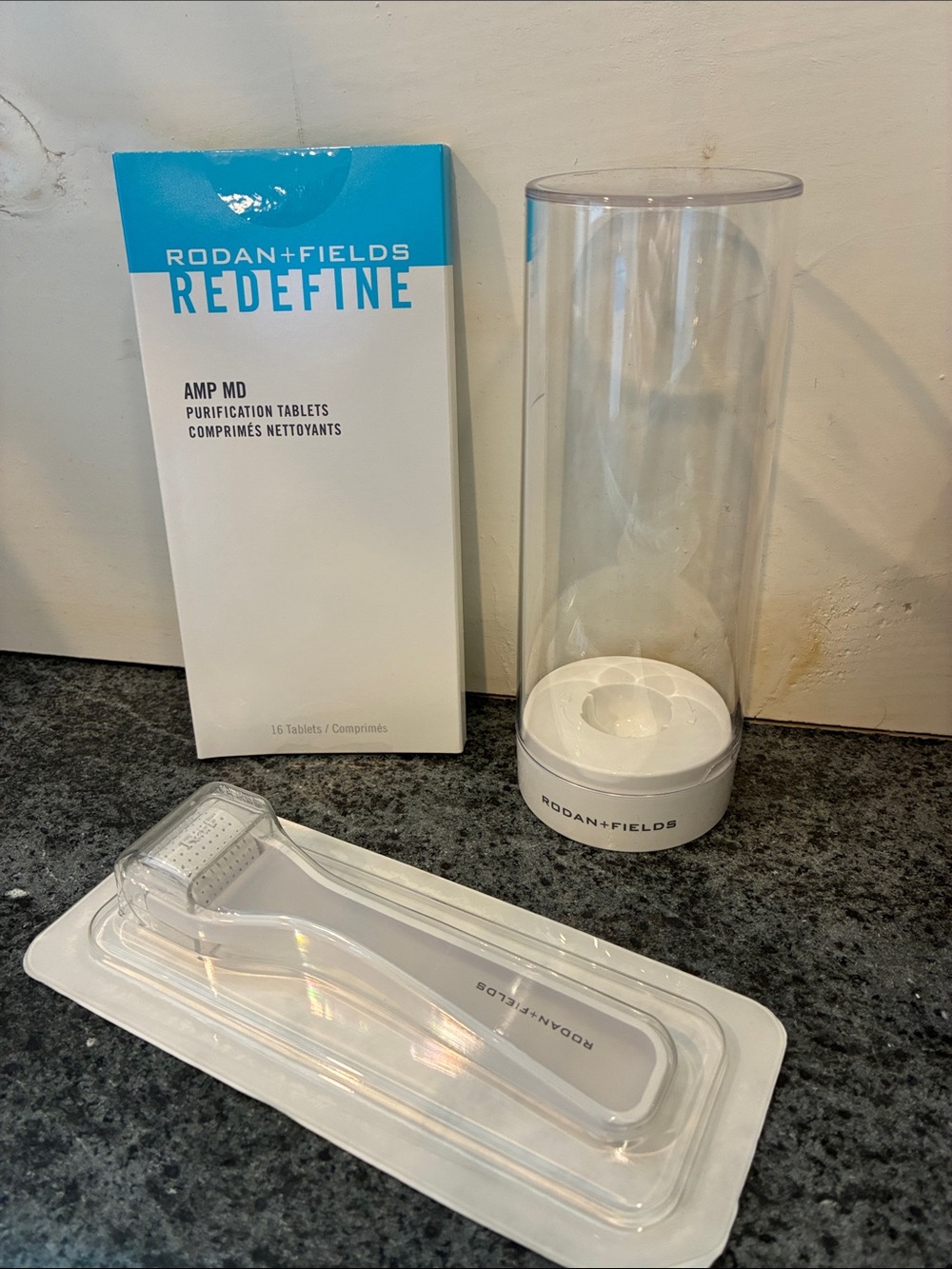 Rodan + Fields REDEFINE Derma Roller + AMP MD Purification Tablets